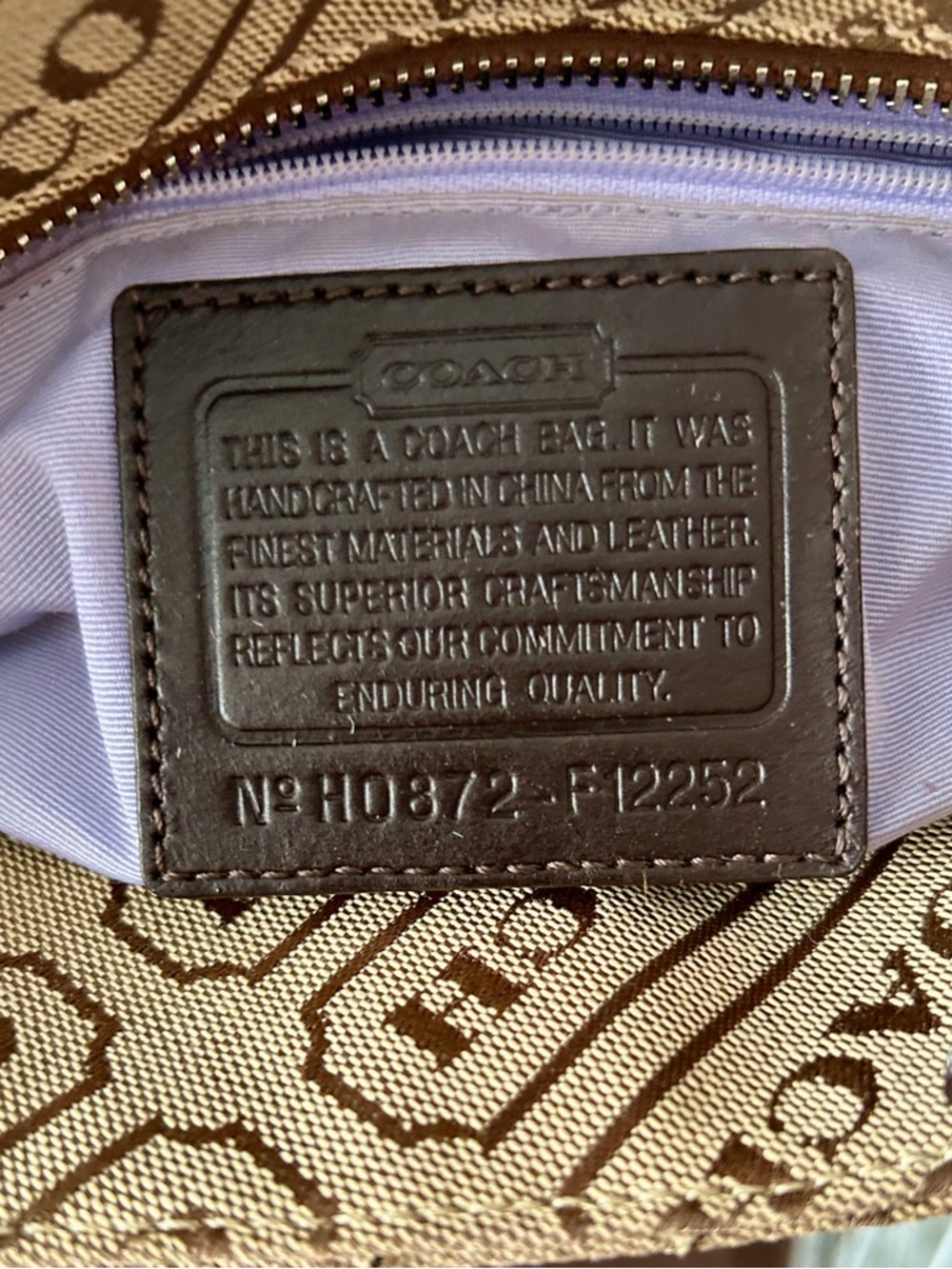 Coach Signature Stripes Lozenge Tote from 2008. With Coach Dusty and Silk scarf - Picture 9 of 9